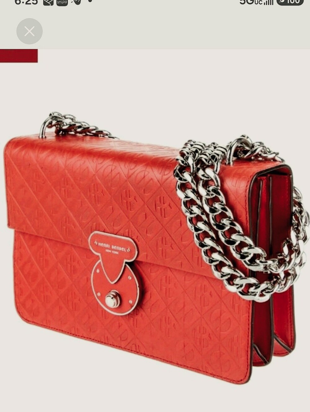 HENRI BENDEL Warren Street Embossed Logo Chain Shoulder Bag